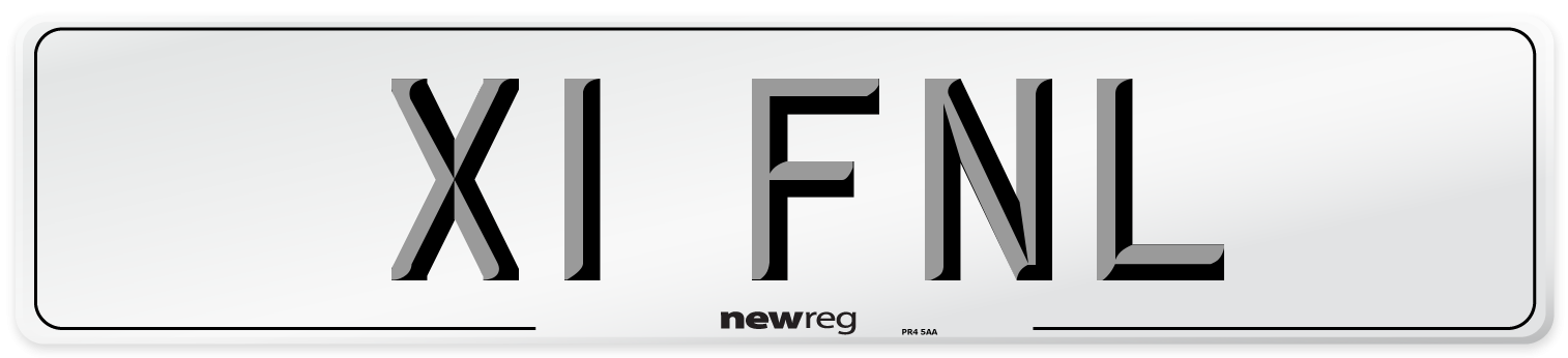 X1 FNL Number Plate from New Reg